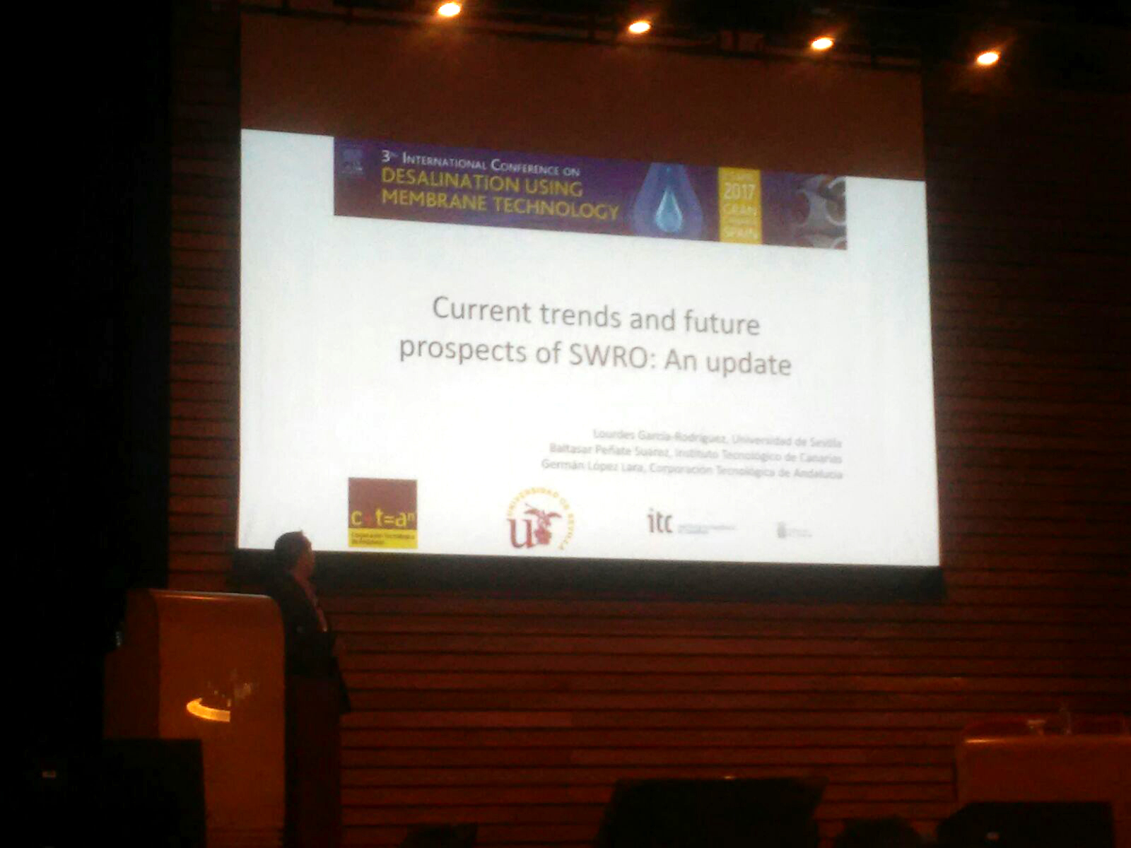 Germán López durante la Conferencia sobre Desalación Memdes 2017 Germán López durante la Conferencia sobre Desalación Memdes 2017