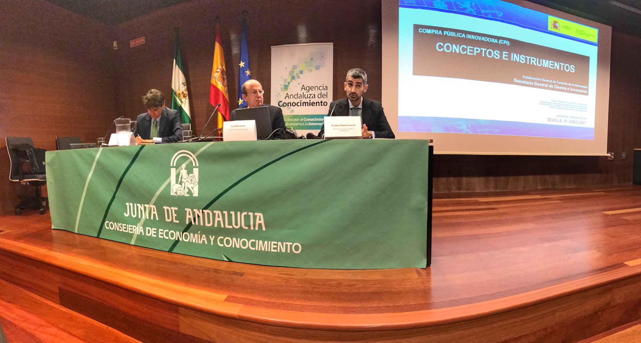 Carlos García durante la jornada sobre CPI de la Agencia Andaluza del Conocimiento