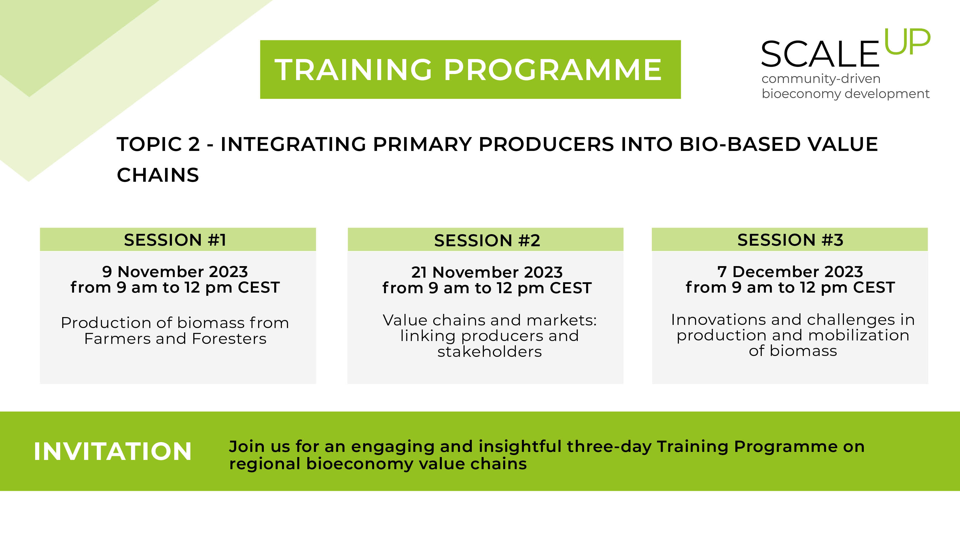 Training programme SCALE-UP - Session 2